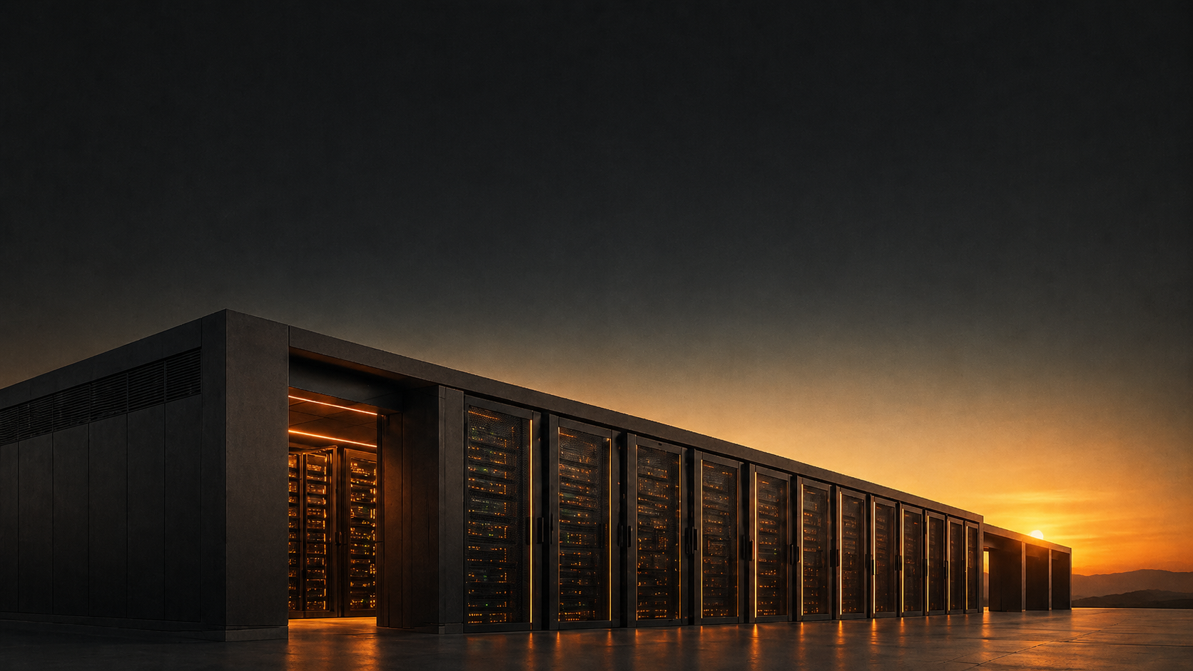 Atmospheric server-room image used on the A Word From AI page.